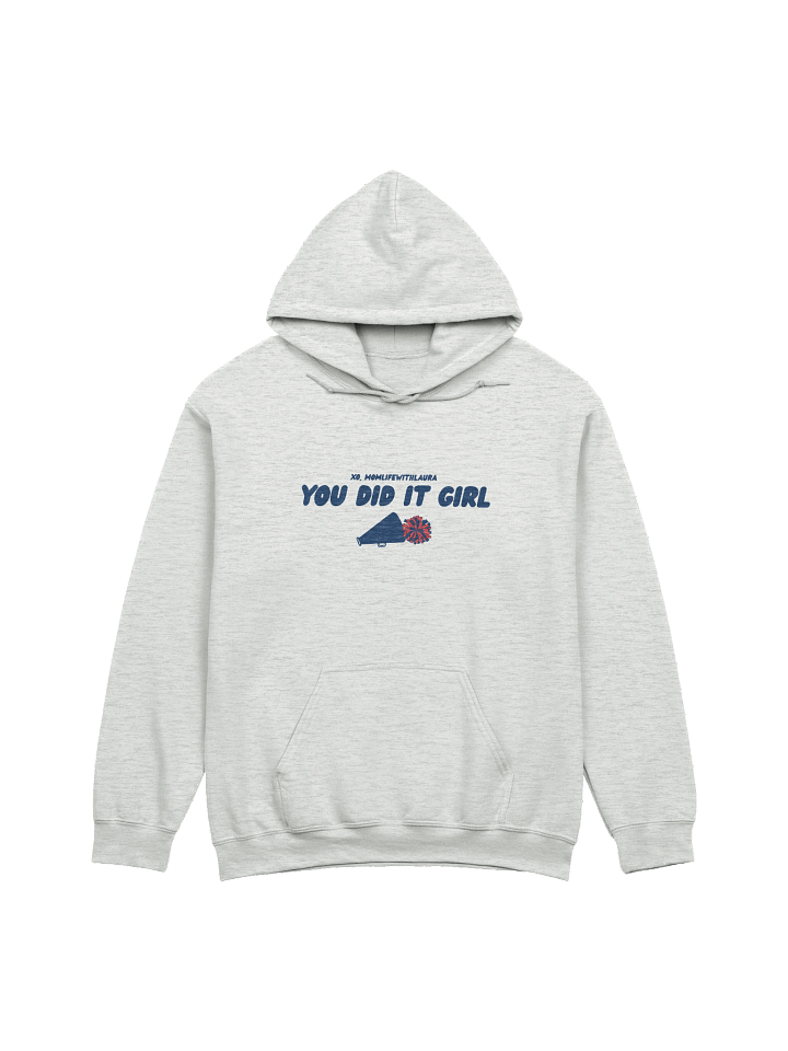 You Did it Girl Cheer Hoodie - Grey/Navy Blue product image (1)