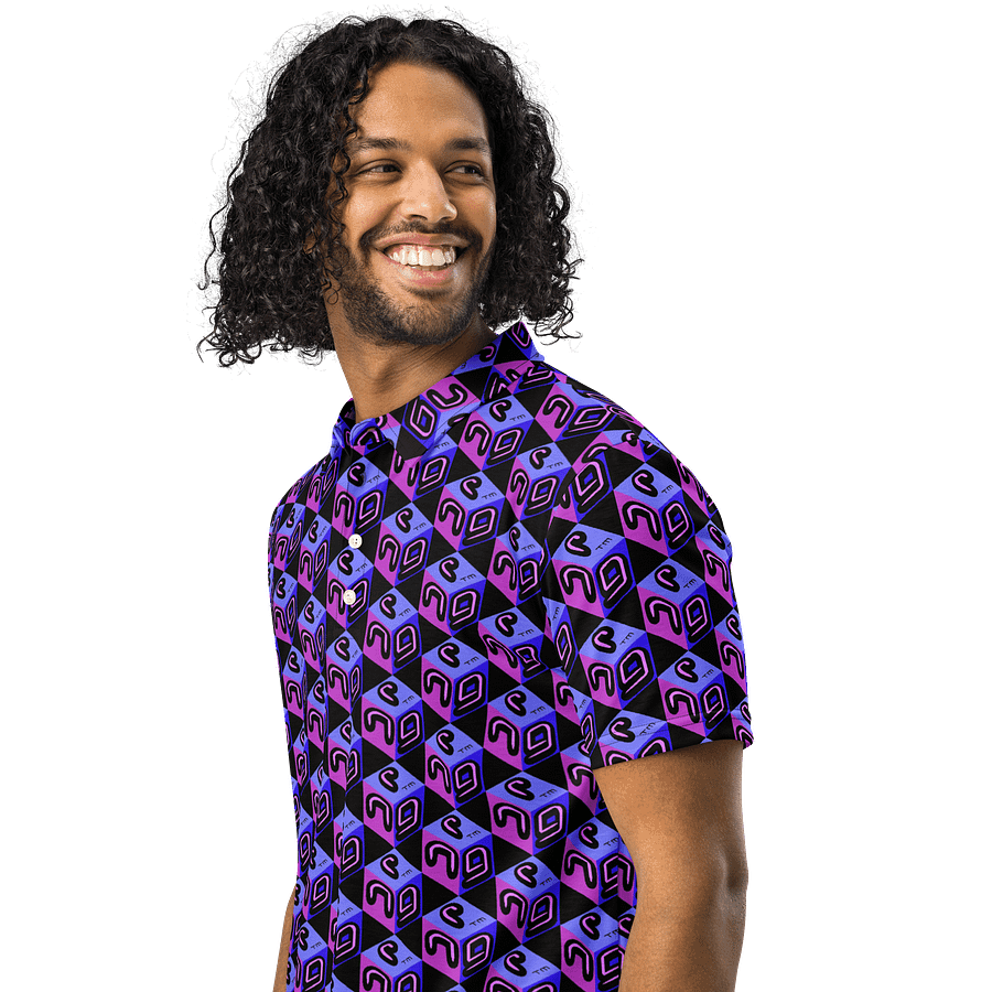Next Generation Records All Over Print Mens Polo Shirt NGR Cube Logo product image (3)