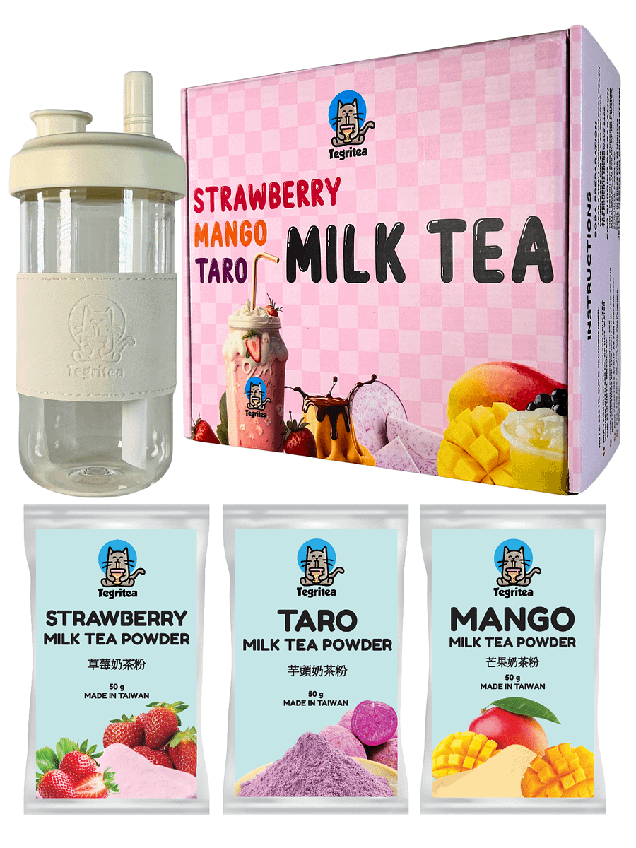 Strawberry/Mango/Taro Milk Tea Kit w/ Cup (6 Servings) product image (1)