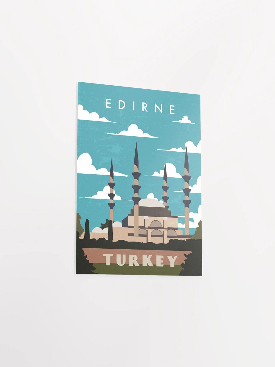 Edirne, Turkey — Retro travel minimalist poster, retro travel art, retro travel wall art, vector art product image (8)