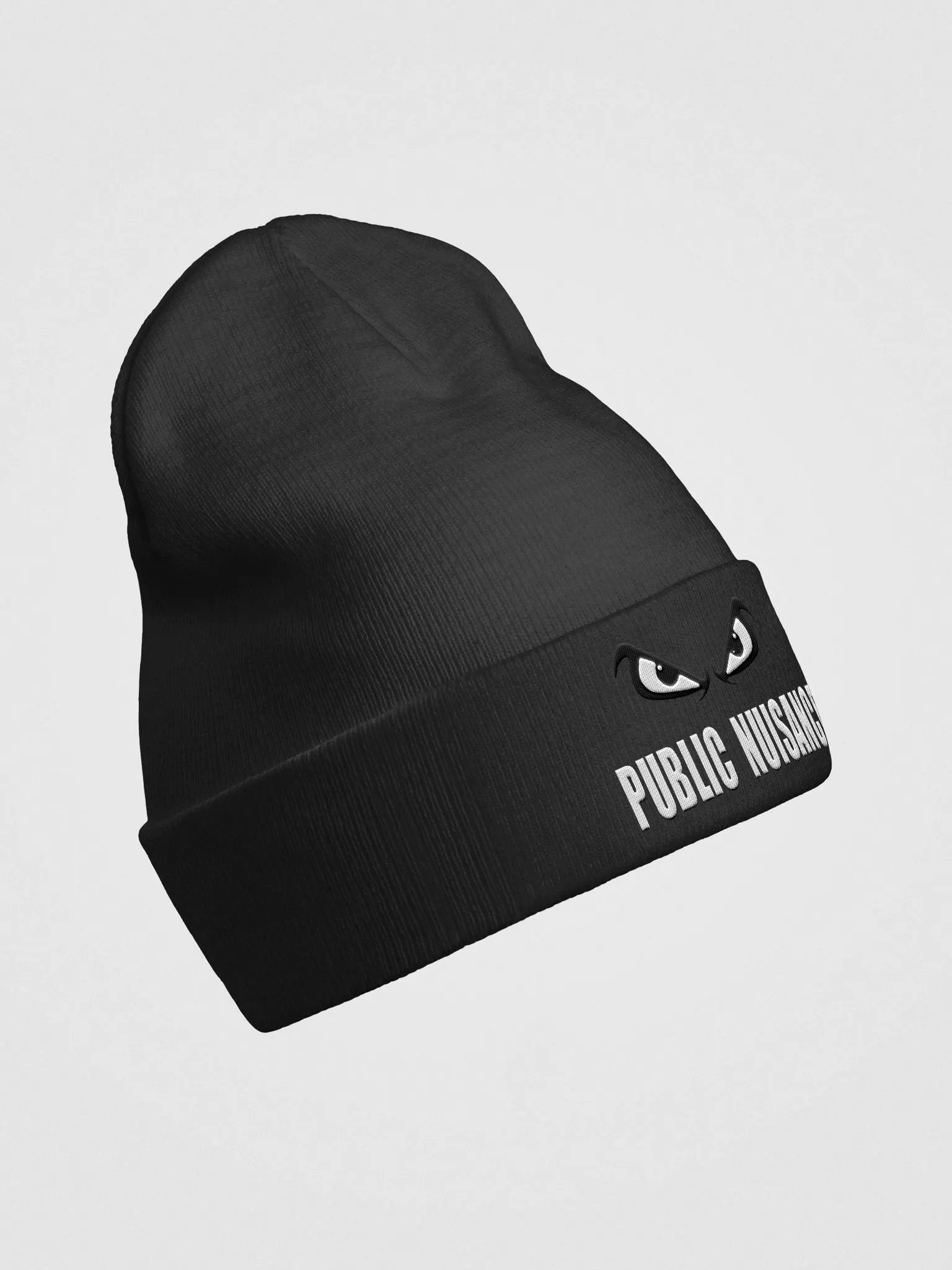 Public Nuisance White Letter Embroidered Beanie product image (3)