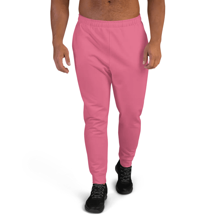 Plain Rosy Pink True Summer Recycled Polyester Premium Men's Joggers by Treasure Pie product image (1)