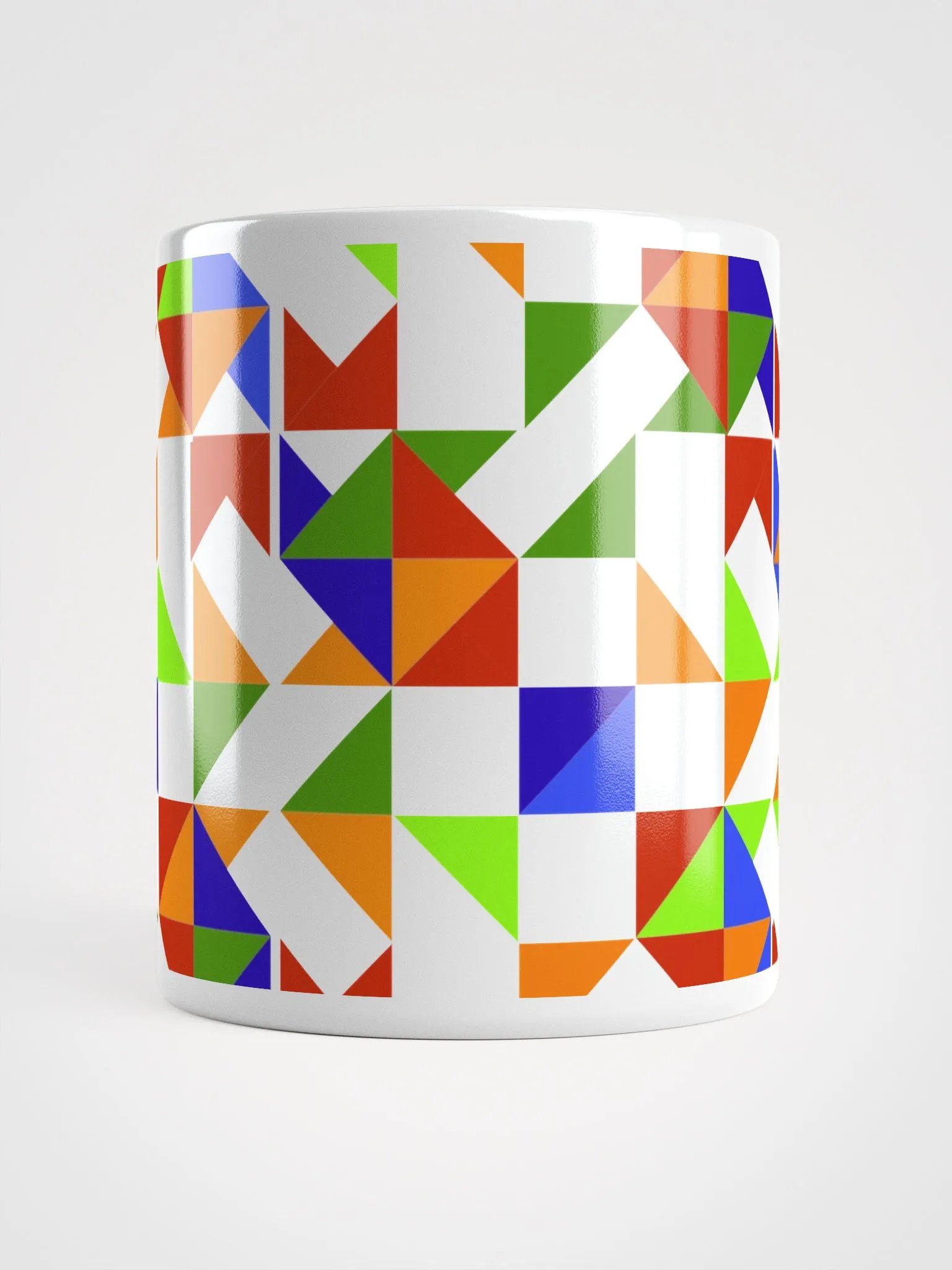 Geometric Shapes Multicolored White Mug product image (13)