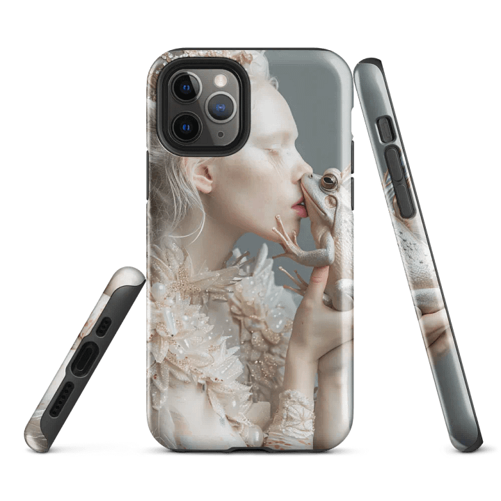 Albino girl kissing a Frog Prince Fantasy iPhone® Tough Case product image (2)