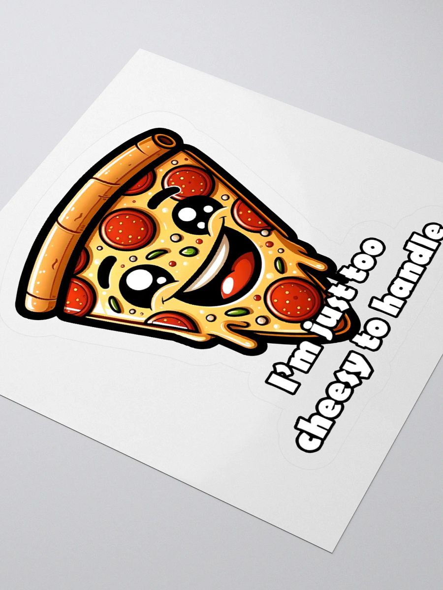 Too Cheesy Funny Pizza Pun Sticker product image (3)