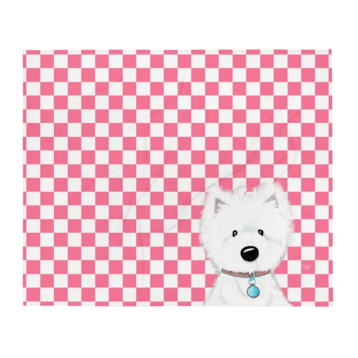 KiniArt Westie Checkered Throw Blanket product image (1)