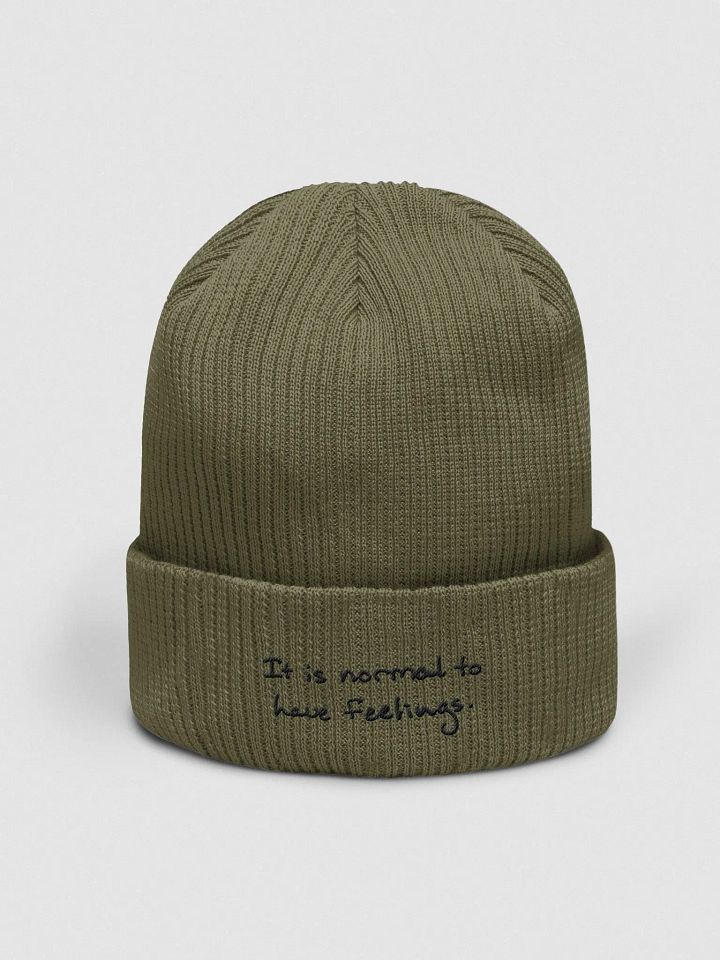 It is normal to have feelings. ribbed organic beanie product image (2)