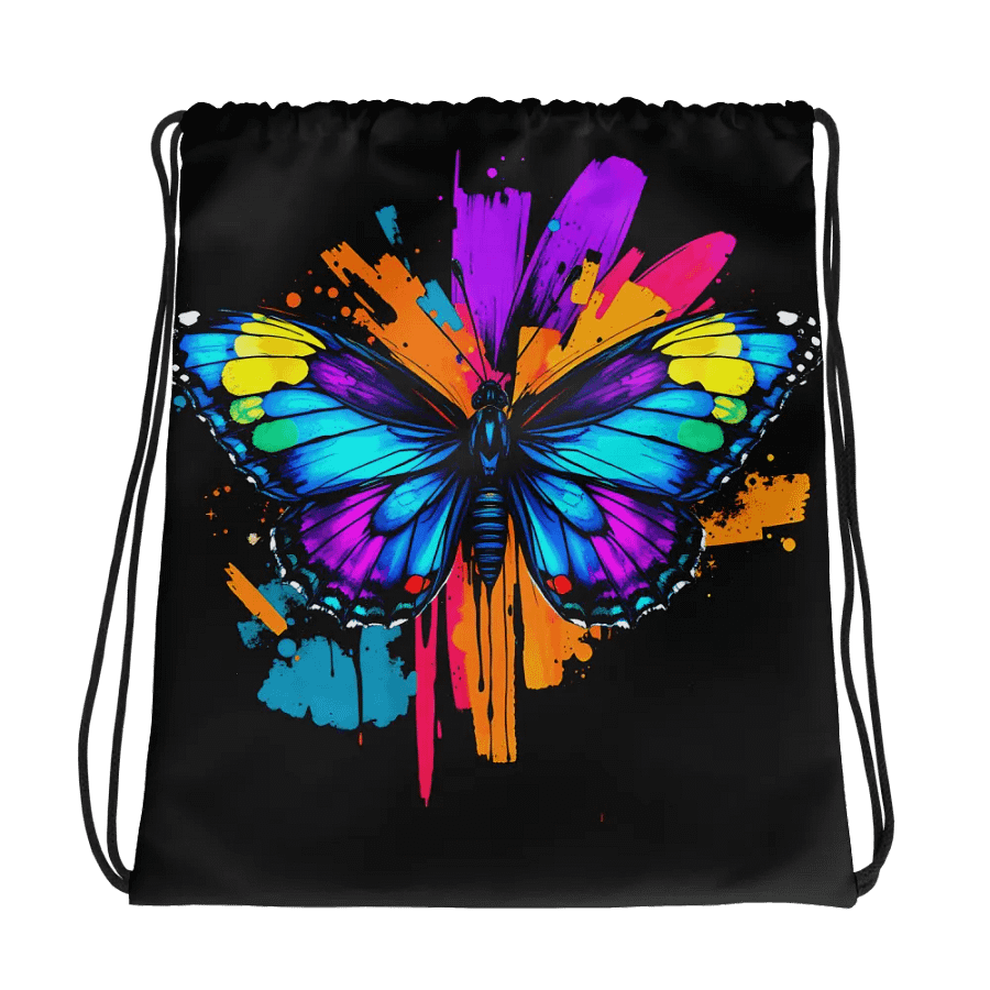 Vivid Butterfly All-Over Drawstring Bag product image (1)