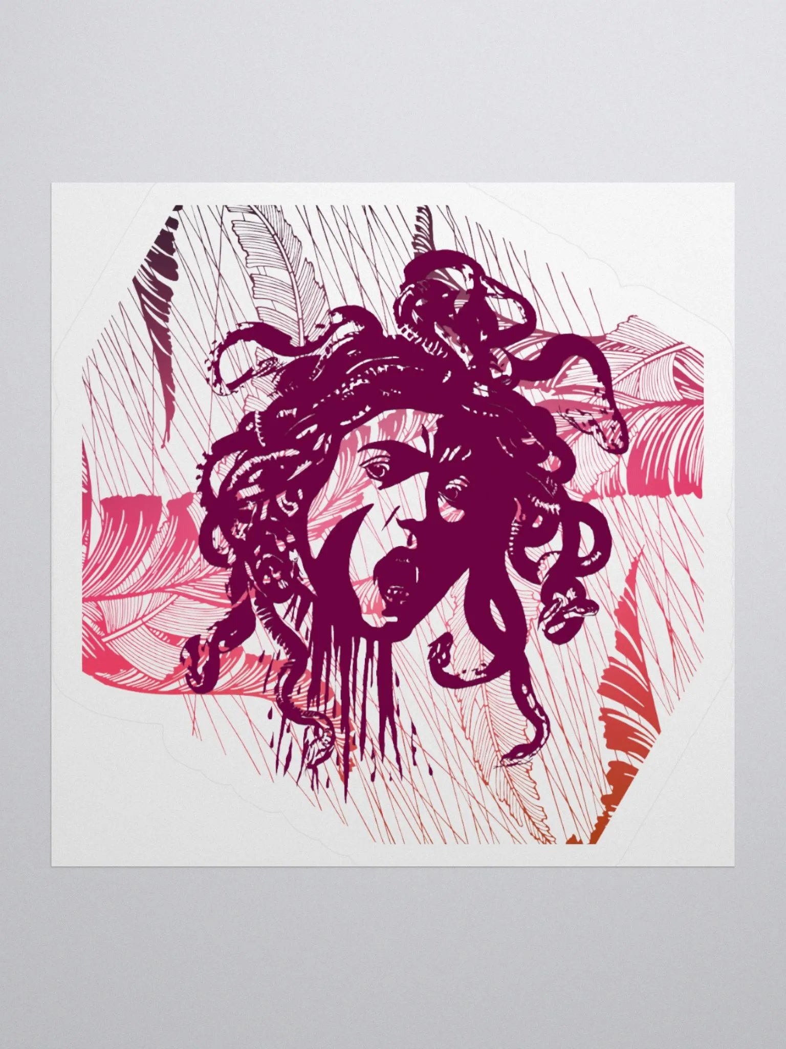 Sticker - Medusa on Purple Feathers product image (1)