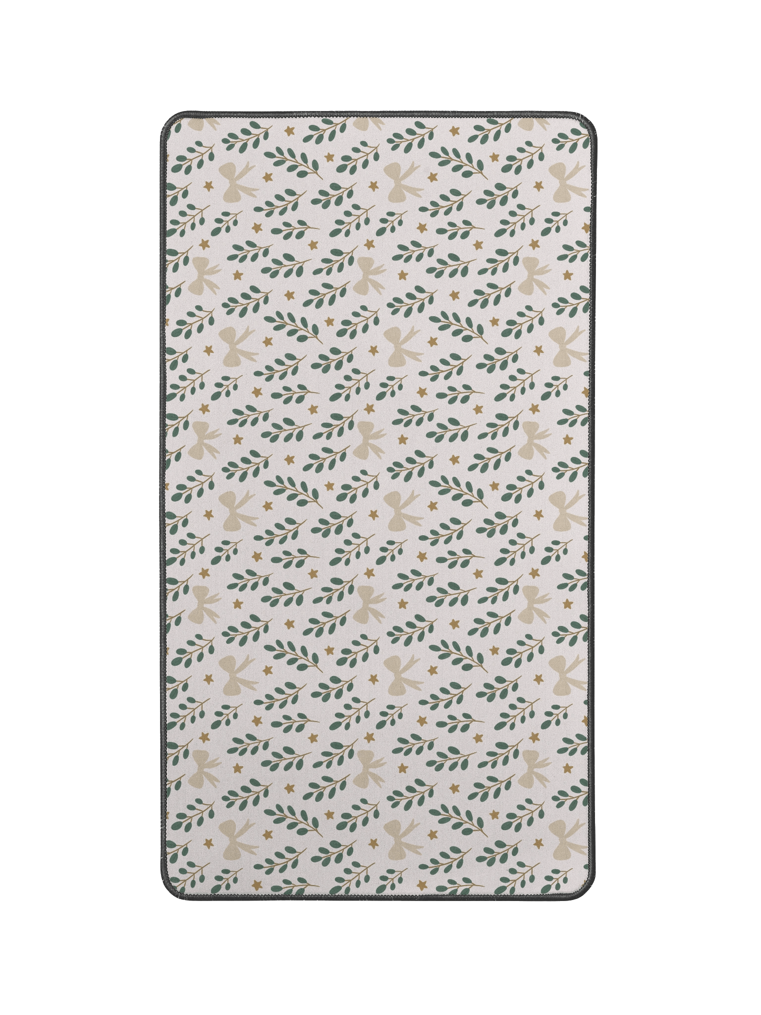 Ribbons & stars botanical Christmas desk mat. Premium holiday workspace mat product image (1)