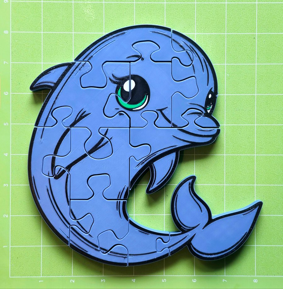 Dolphin 3D Printed Jigsaw Puzzle – Dive into a Splash of Fun! product image (4)