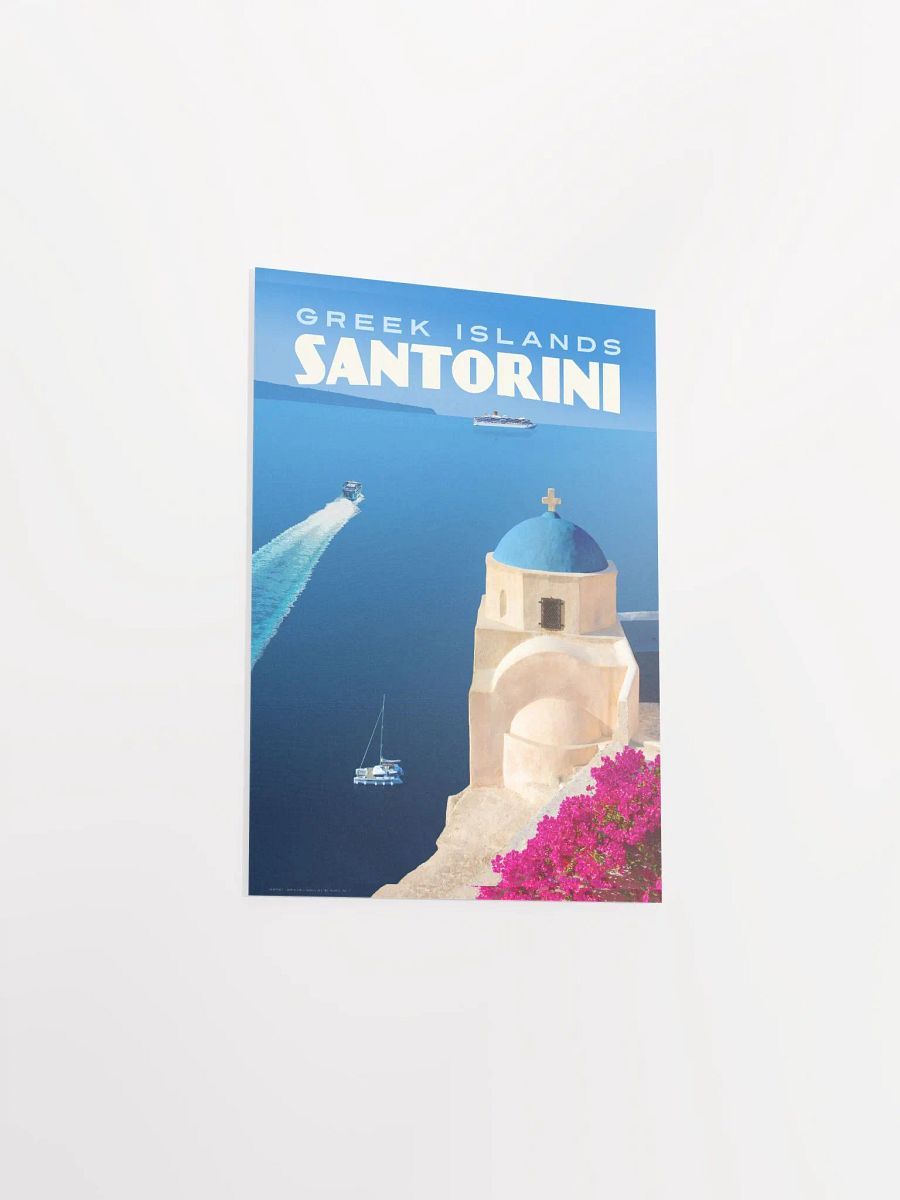 Vintage-Style Santorini Travel Poster product image (3)