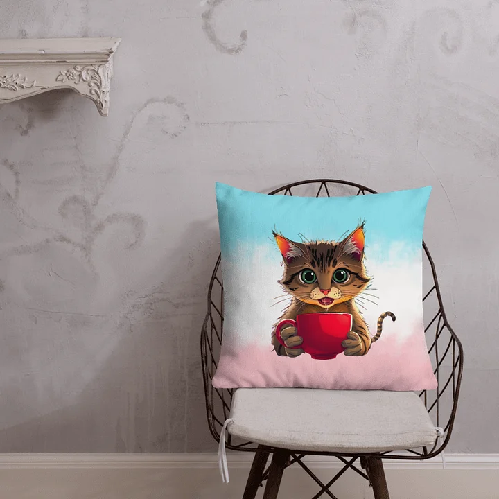 Pillow-Cat with a Cup of Coffee product image (5)