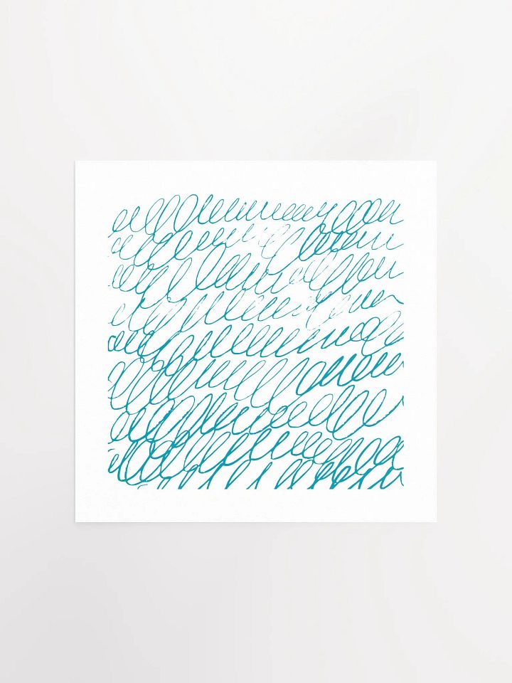 Turquoise Scribble Abstract Line Art Print product image (3)