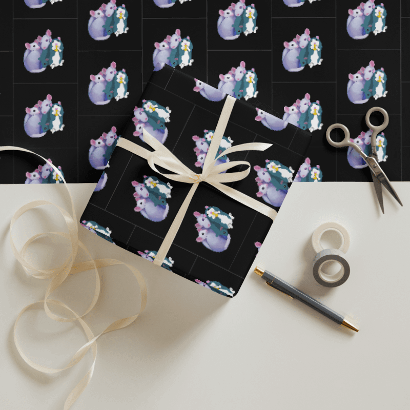 rats wrapping paper x 3 sheets product image (4)