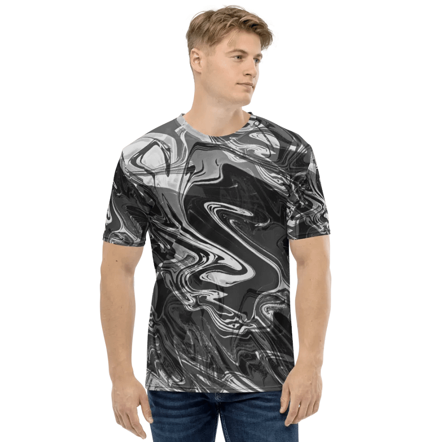 Black and White Swarm Pattern Urban Design T-Shirt product image (3)