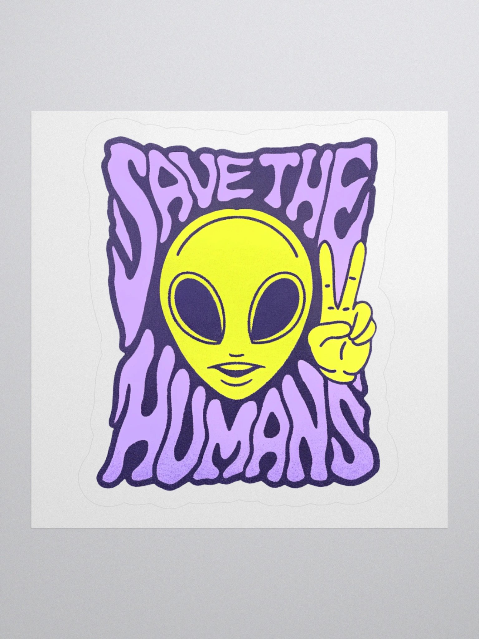 Peaceful Alien Kiss Cut Sticker product image (2)