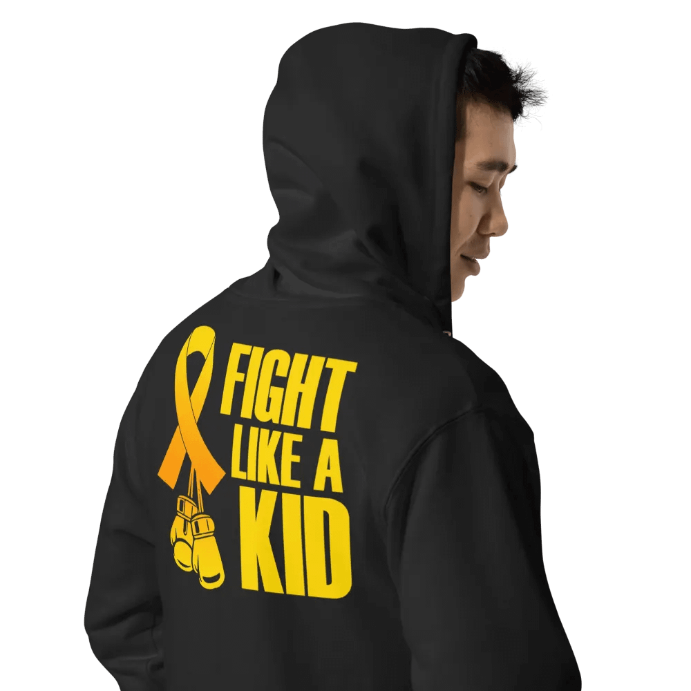 Fight Like A Kid Childhood cancer Awareness Zip up hoodie product image (5)