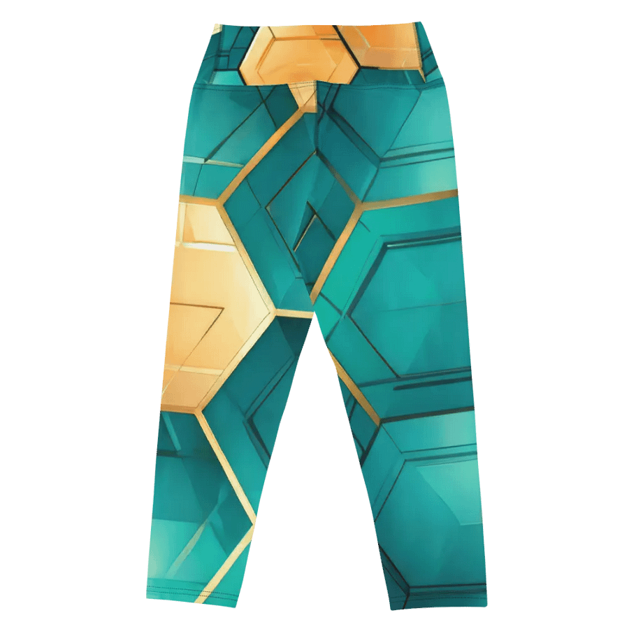 Hexagonal Harmony: Teal and Gold Geometric Fusion product image (7)