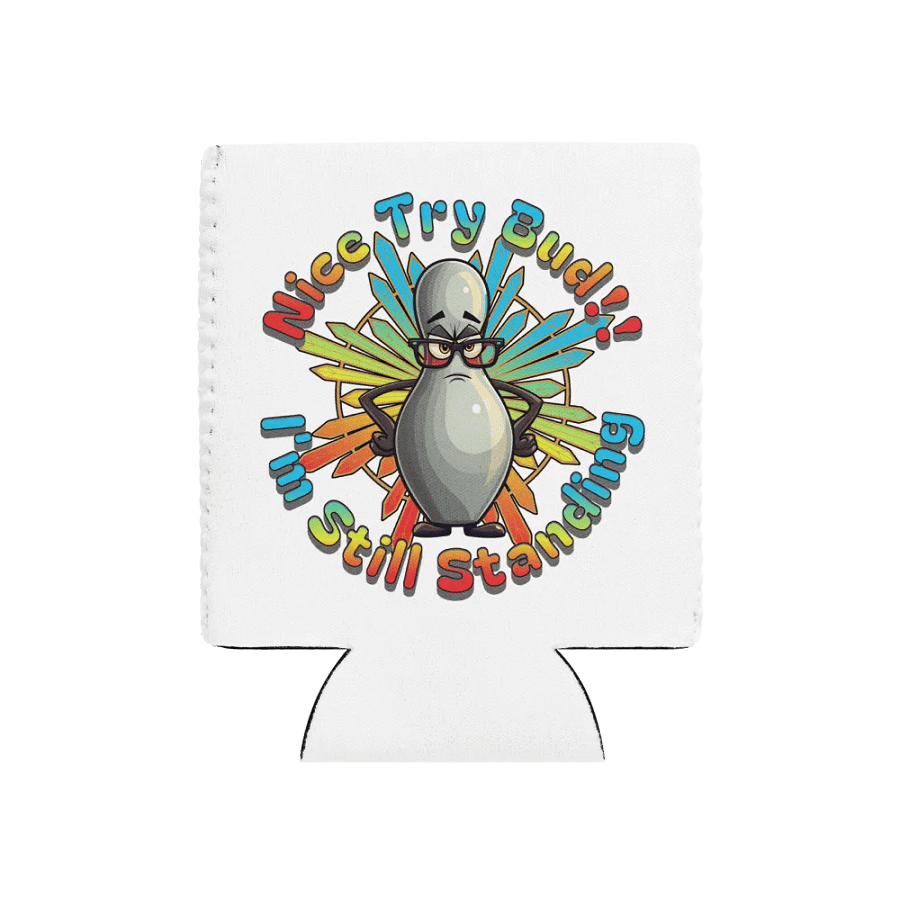 Nice Try Bud Im Still Standing Bowling Defiant Pin Can Cooler product image (1)