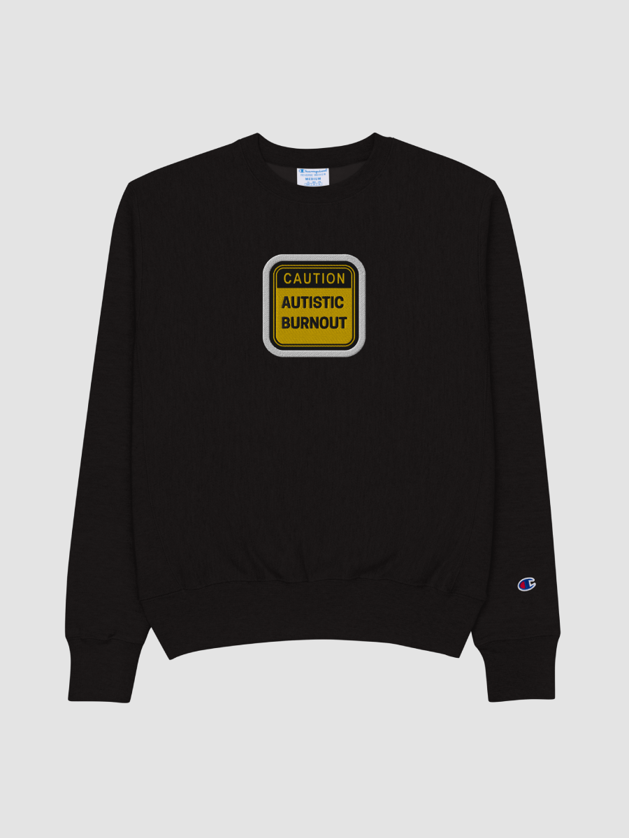 CAUTION: ASD BURNOUT (bubble design) embroidered Champion Crewneck product image (1)