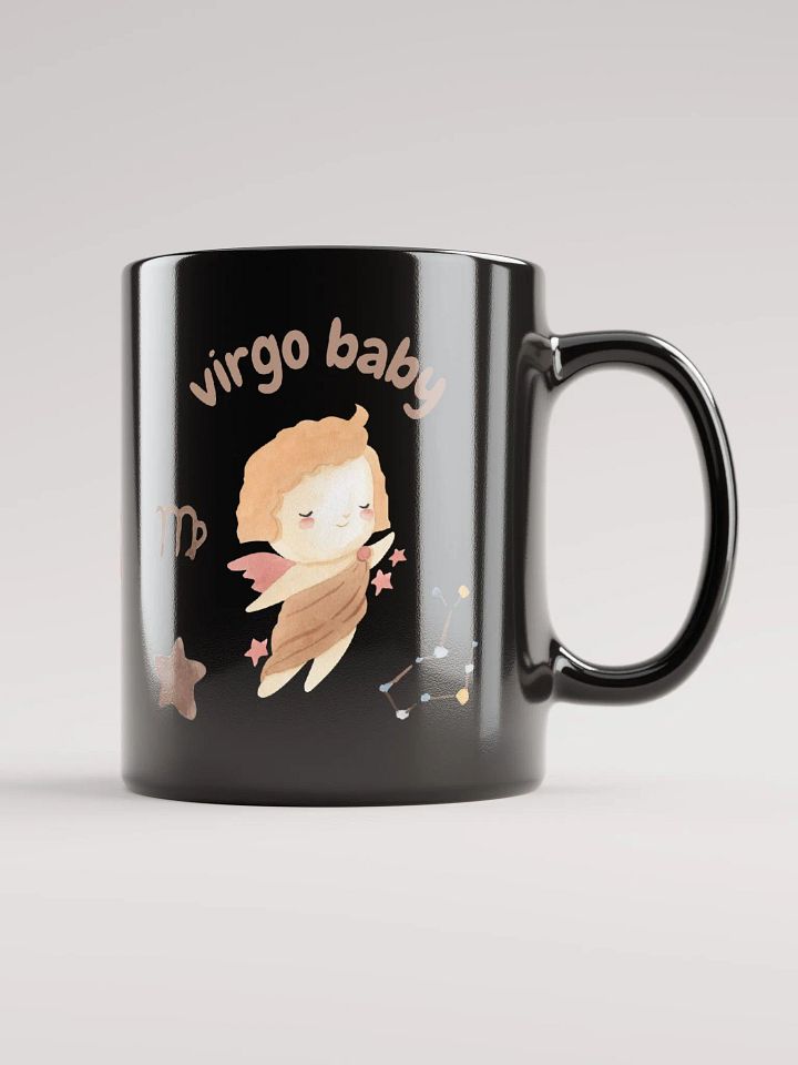 Virgo Baby August 23 – September 22 BLACK GLOSSY MUG Baby Gift, New Baby Gift, Fun Astrology Gift product image (2)