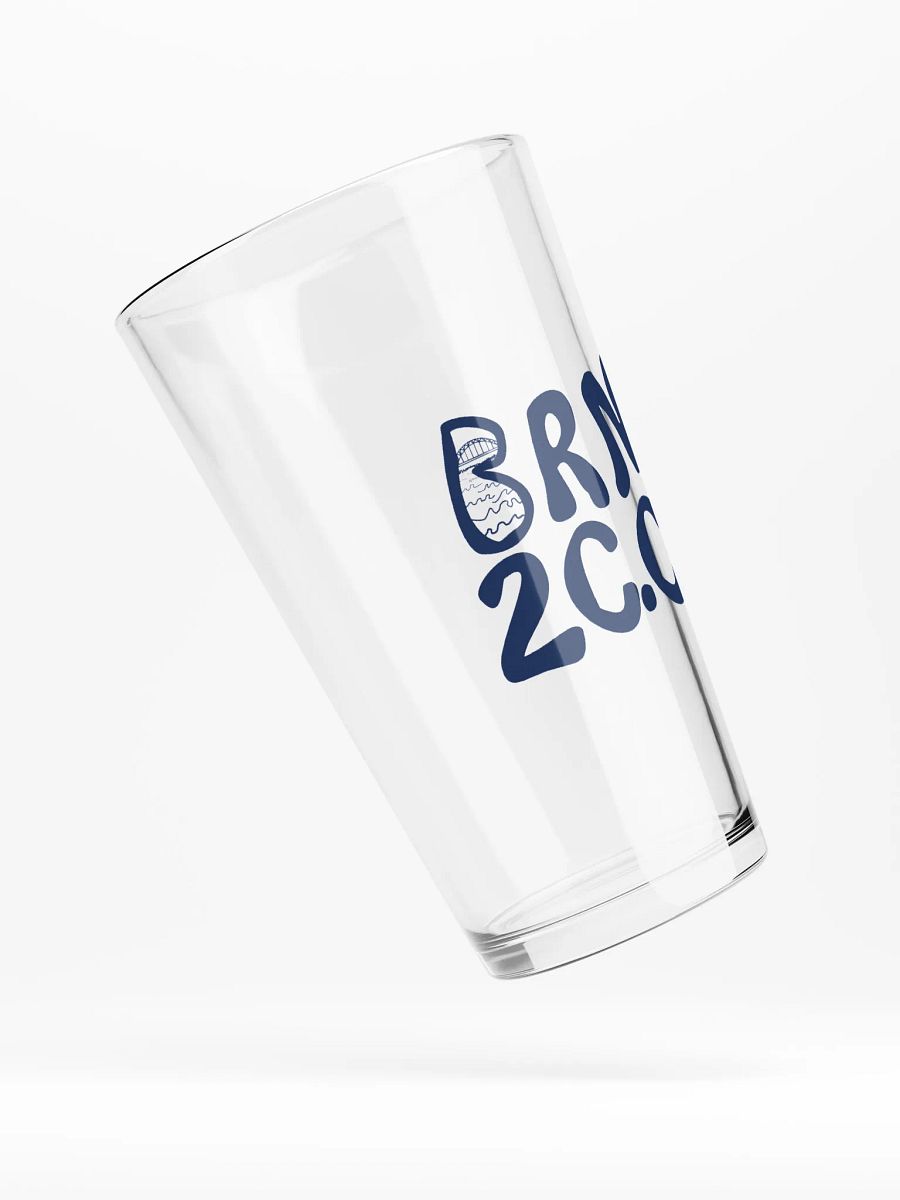 BRN.2C.C.™ | 16 oz Shaker Pint Glass | Classic Coastal Drinkware for Beer, Cocktails & More | Navy Blue Logo product image (4)