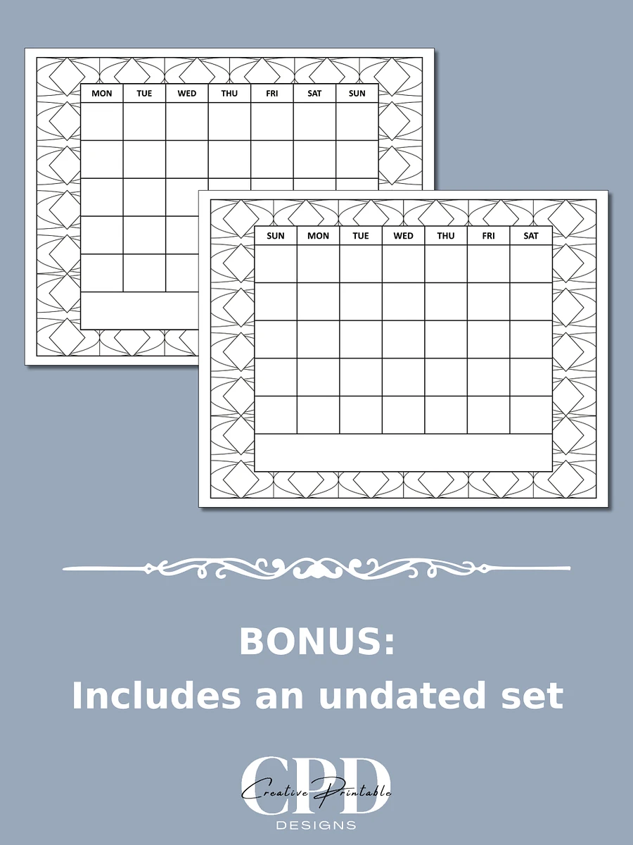 Printable 2024 Monthly Calendar With Patterns To Color product image (6)