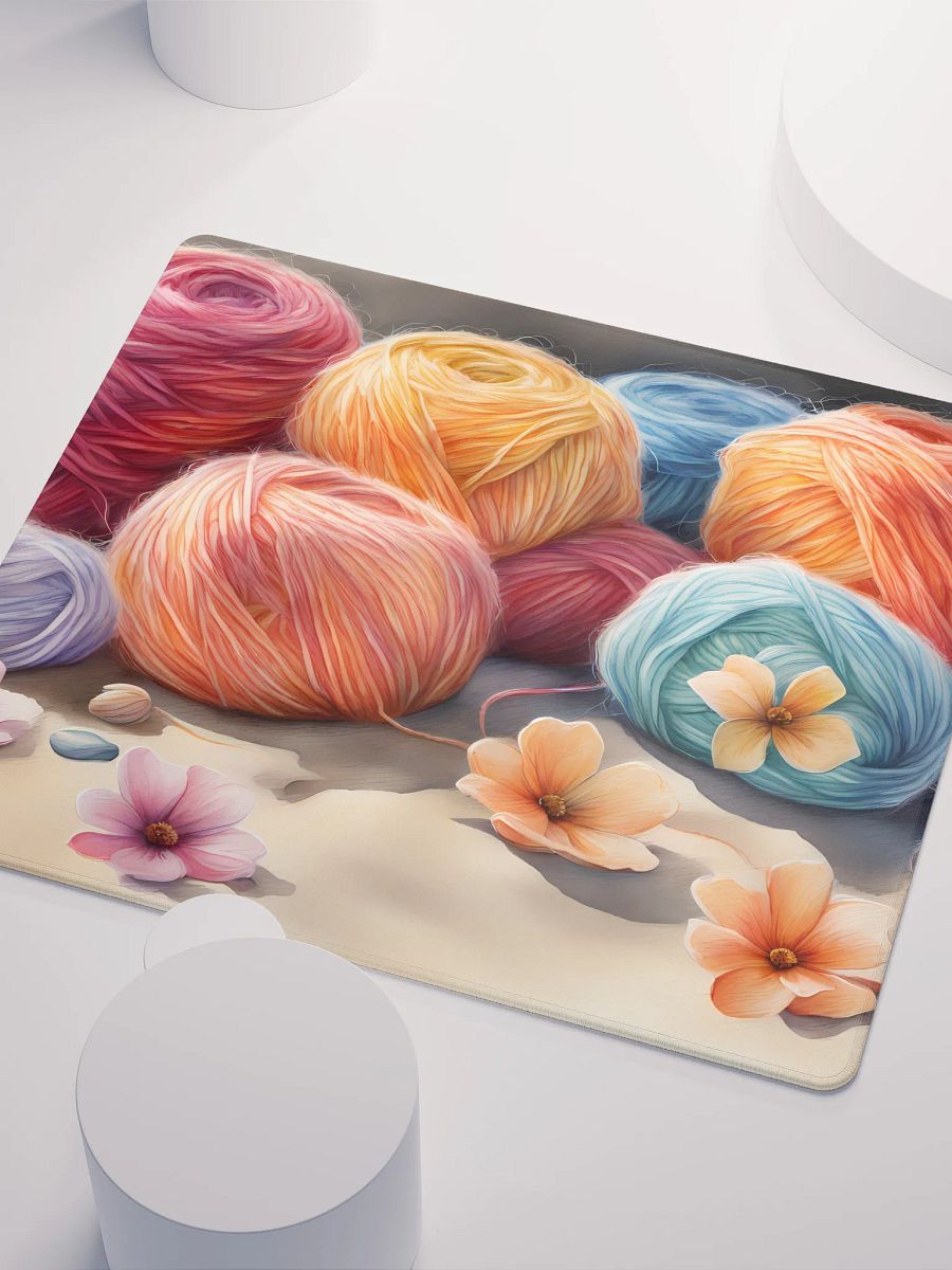 A Pile of Colorful Yarn in Sand, Gaming Mouse Pad, 2 Sizes product image (4)