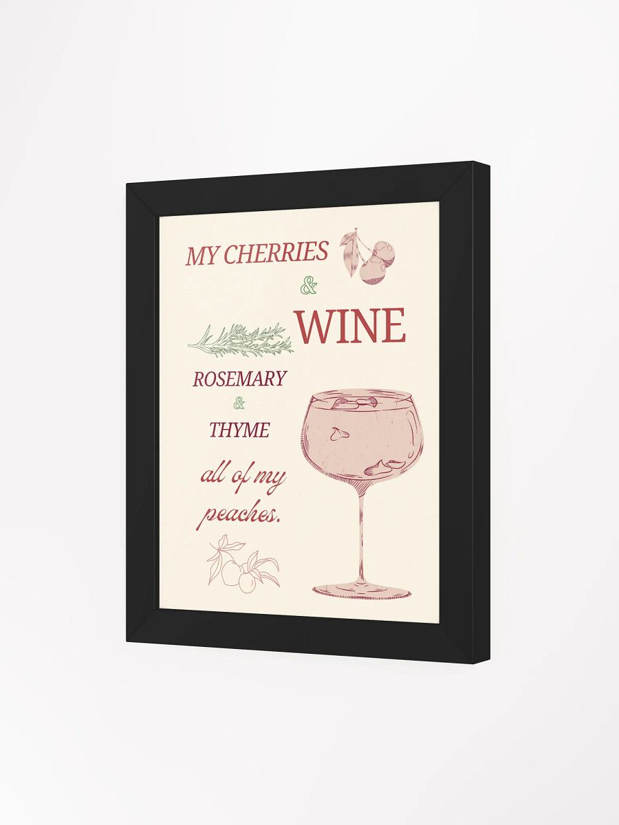 "My Cherries & Wine"Lana Del Rey Inspired Botanical Kitchen Art Print | Elegant Wine Lover Wall Decor | Modern Kitchen Poster product image (39)
