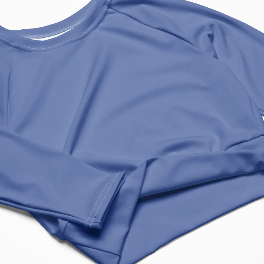 Wild Blue Recycled Long Sleeve Crop Top product image (10)