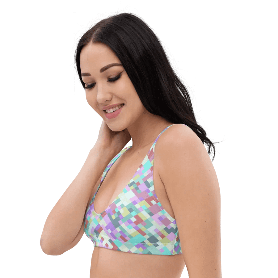Colorful Mosaic Pattern Design Padded Bikini Top - v6 product image (5)