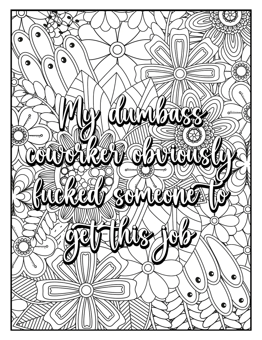 I Hate My F@cking Job Adult Swear Word Coloring Book | Printable | Cuss Words | Sweary Phrases | Curse Words product image (3)