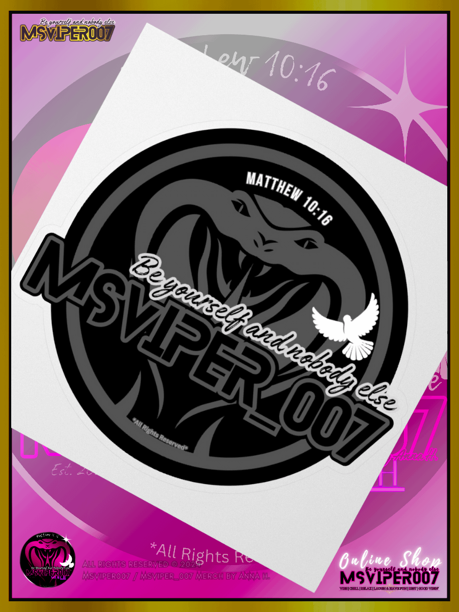 Sticker - "MsViper_007™ Brand Classic" [gray/blk emblem] Support&Sport Kiss cut Stickers By Anna H. product image (2)