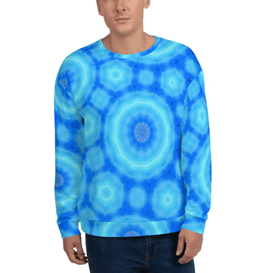 Abstract Circular Pattern in Blues Unisex Sweatshirt product image (12)