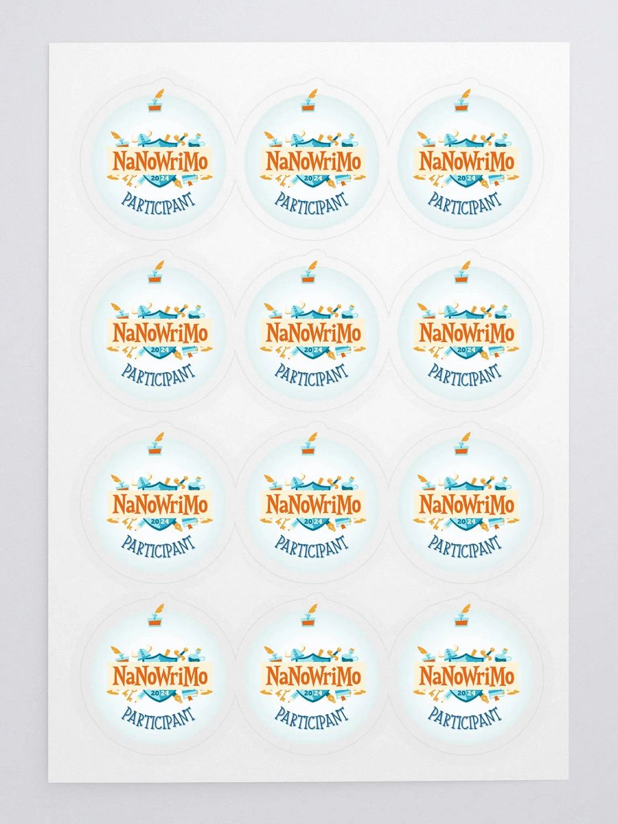 NaNoWriMo Participant Sticker Sheet (12 Stickers Per Sheet) product image (3)