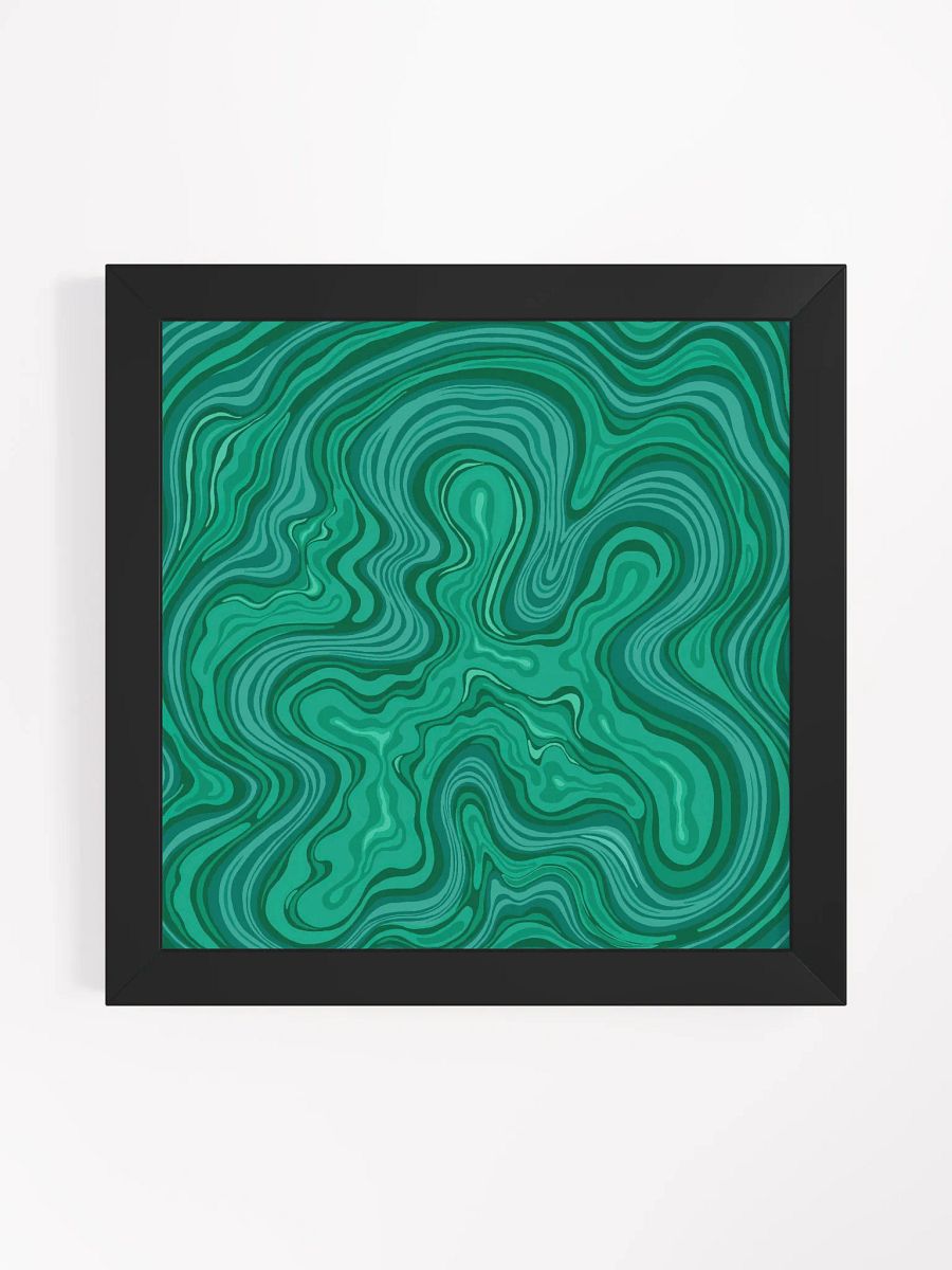 Organic Green Swirls Framed Matte Poster - Stone No. 8 product image (1)