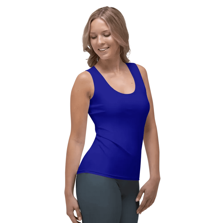 Plain Color Navy Blue Tank Top product image (4)