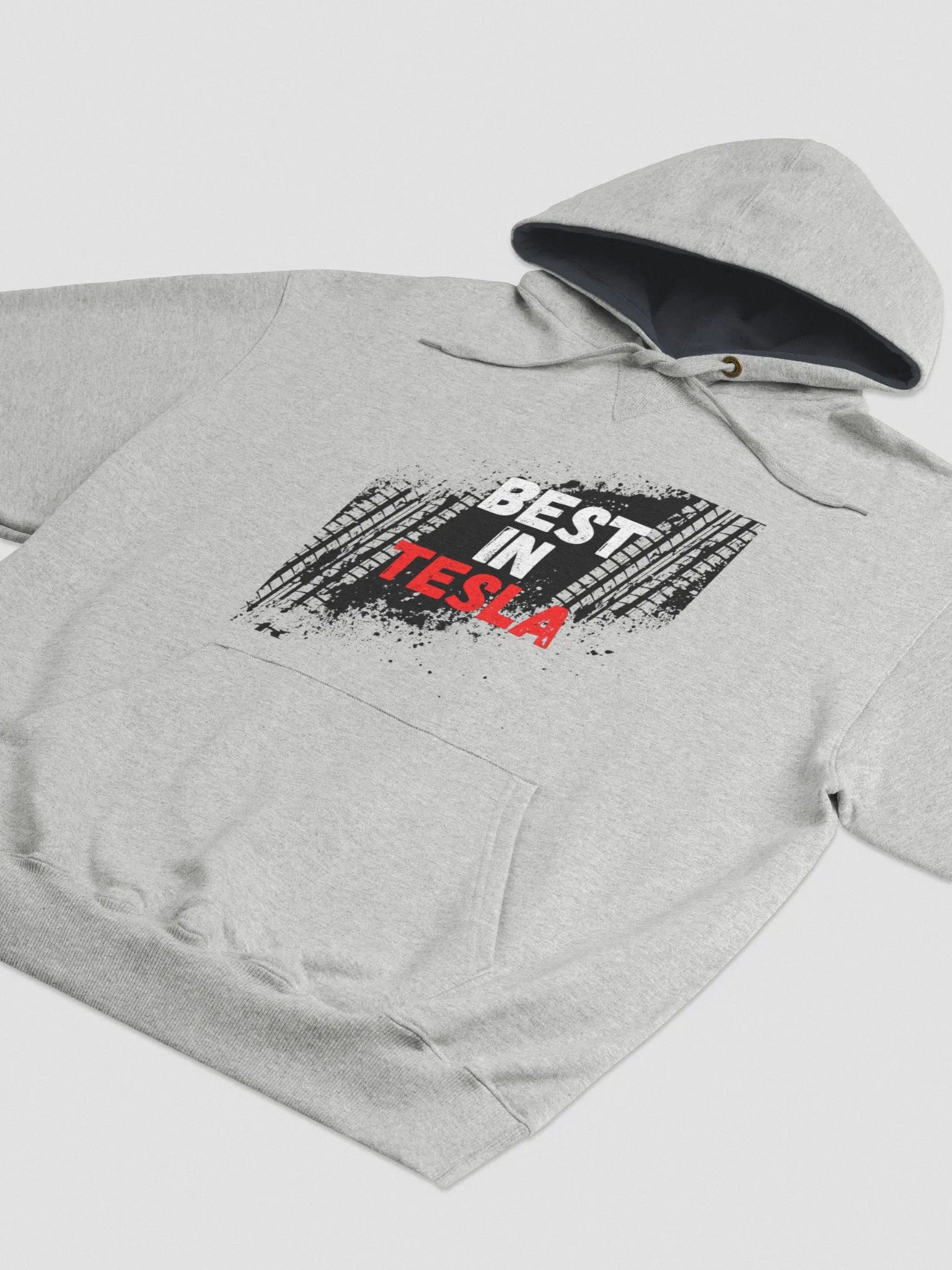BestInTESLA with tire tracks Hoodie - Grey product image (3)