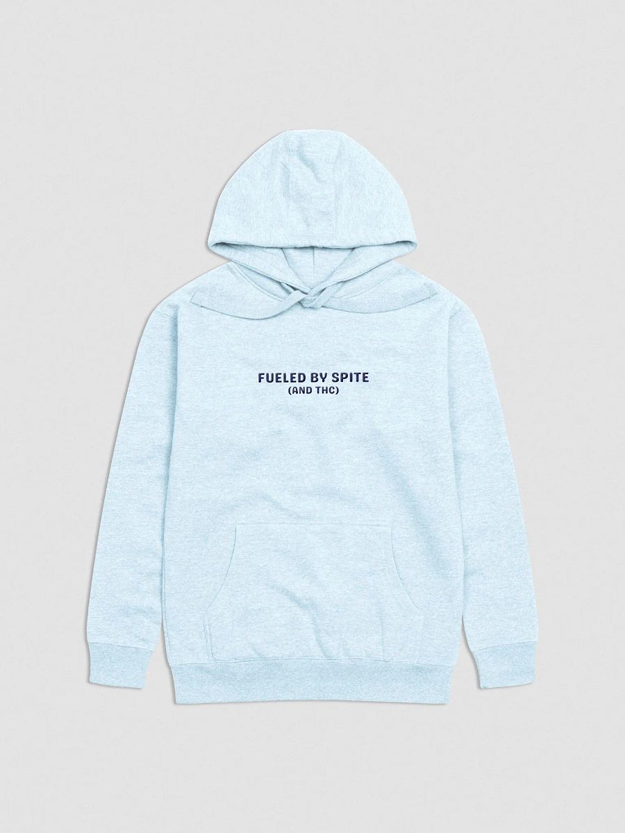 FUELED BY SPITE (navy thread) embroidered heavyweight hoodie product image (5)