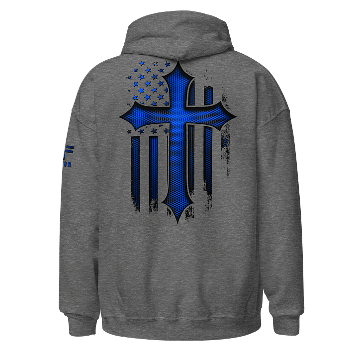 Christian Cross Blue Carbon Onyx Hoodie product image (7)