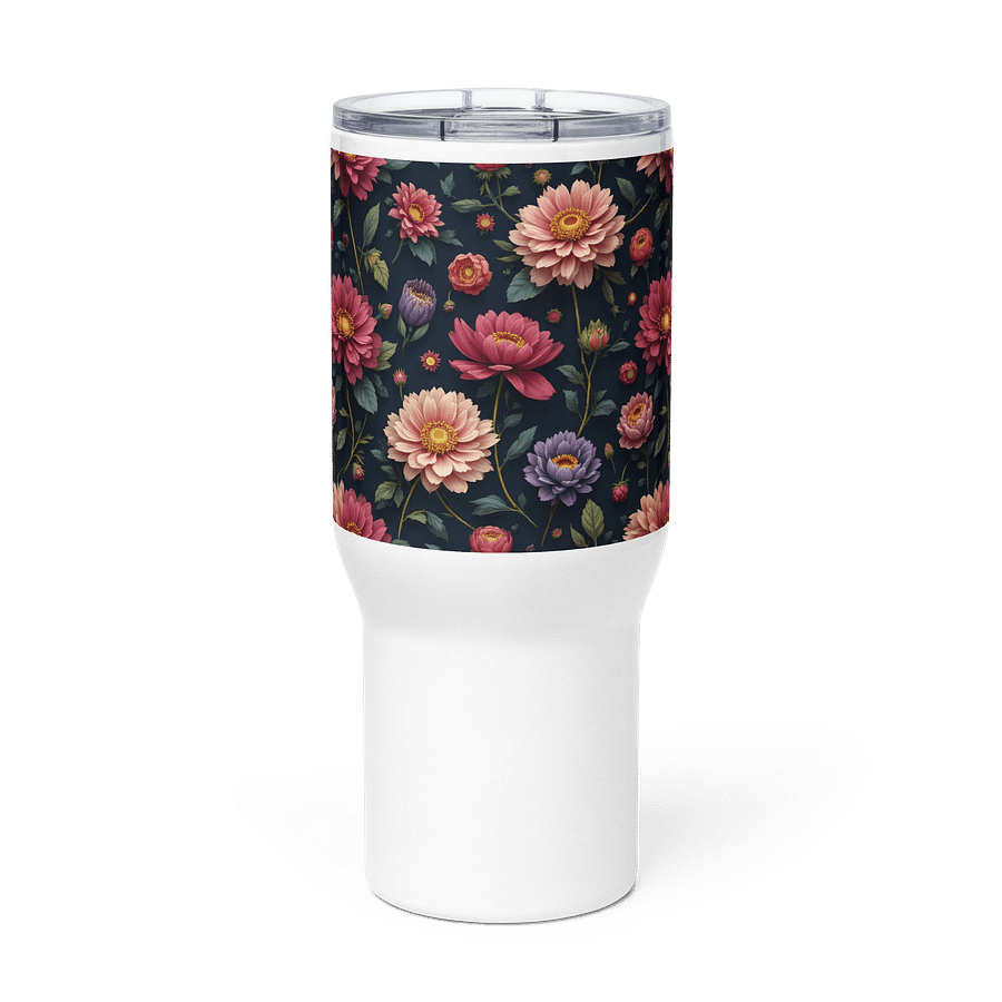 Vintage Floral Stainless Steel Travel Tumbler Mug with Handle product image (3)