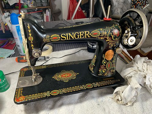 Yesterday afternoons stream was spent cleaning up this beauty for future sewing. A Singer 66-1, manufactured 1919. Next I’ll ...