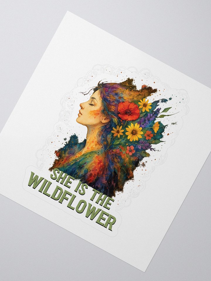 She Is the Wildflower Sticker – Boho Floral Naturecore Decal product image (2)