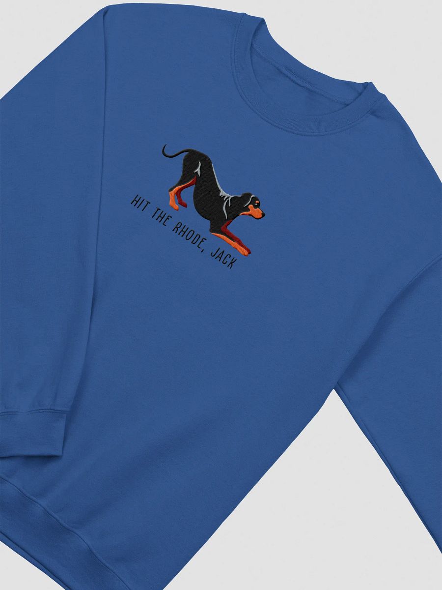 Hit the Rhode, Jack Sweatshirt (Embroidered) of a Rhodesian Ridgeback(Black & Tan) product image (6)