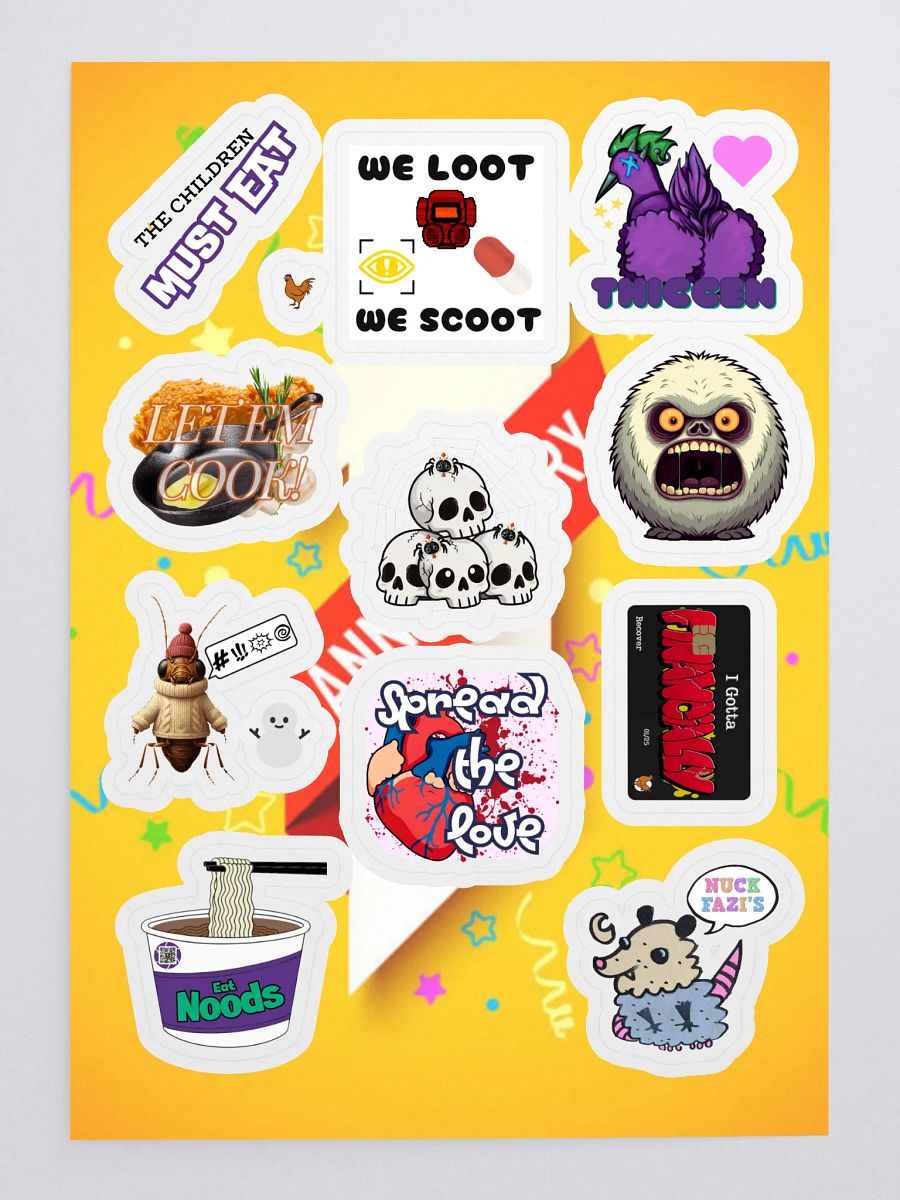 Monthly Mayhem: Year 1 | Slaps Sticker Sheet product image (3)