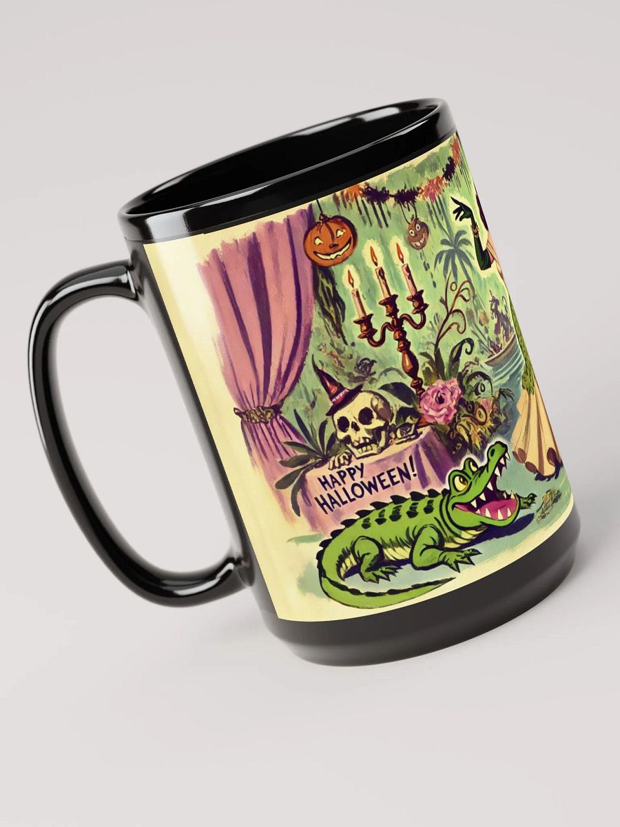 Halloween Gator Gala Coffee Cup - 15 oz Black Glossy Mug product image (4)