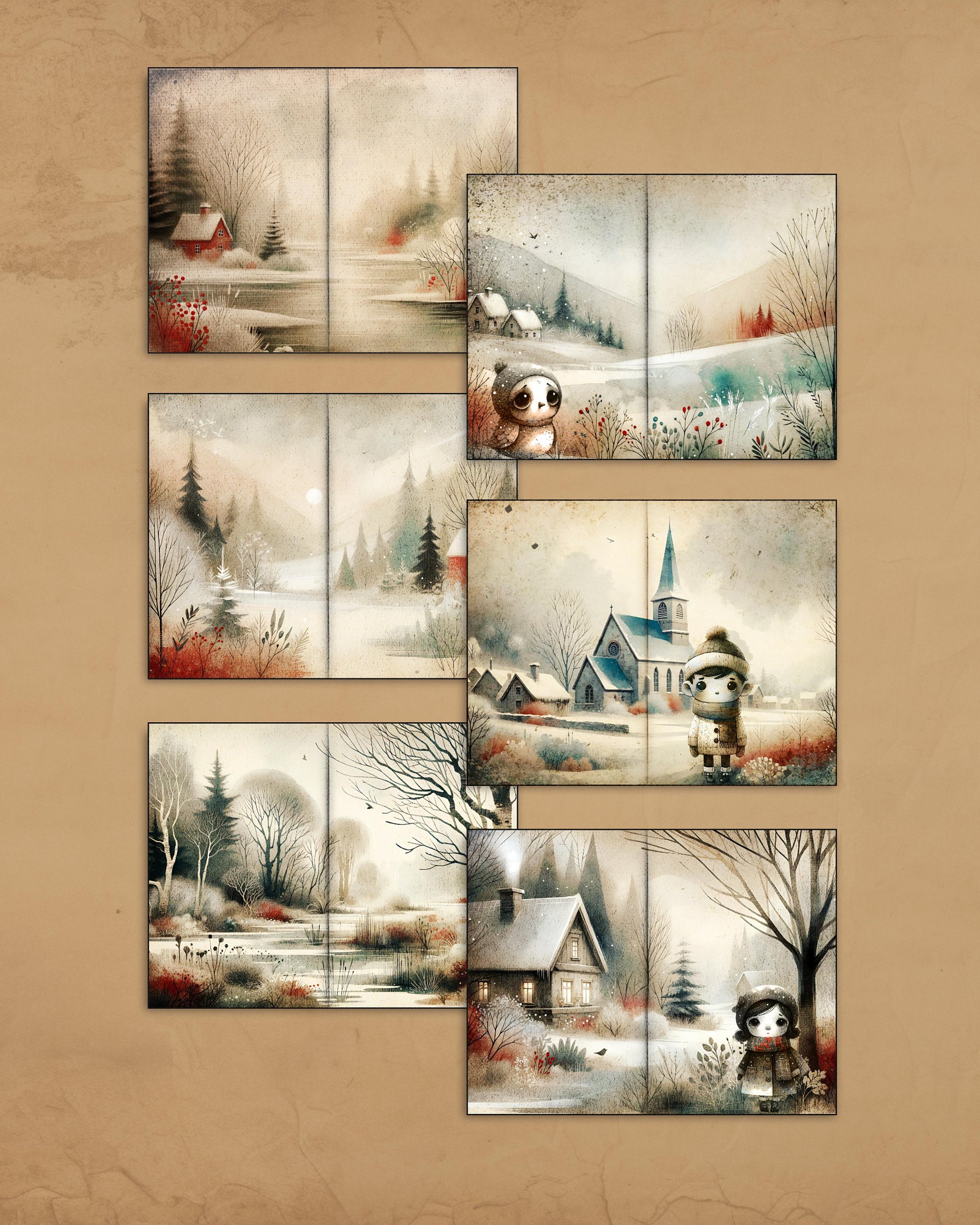 Gloomy Winter Friends Junk Journal Kit product image (3)