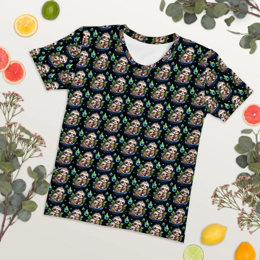 Kawaii Sloth All Over Print T-shirt product image (7)