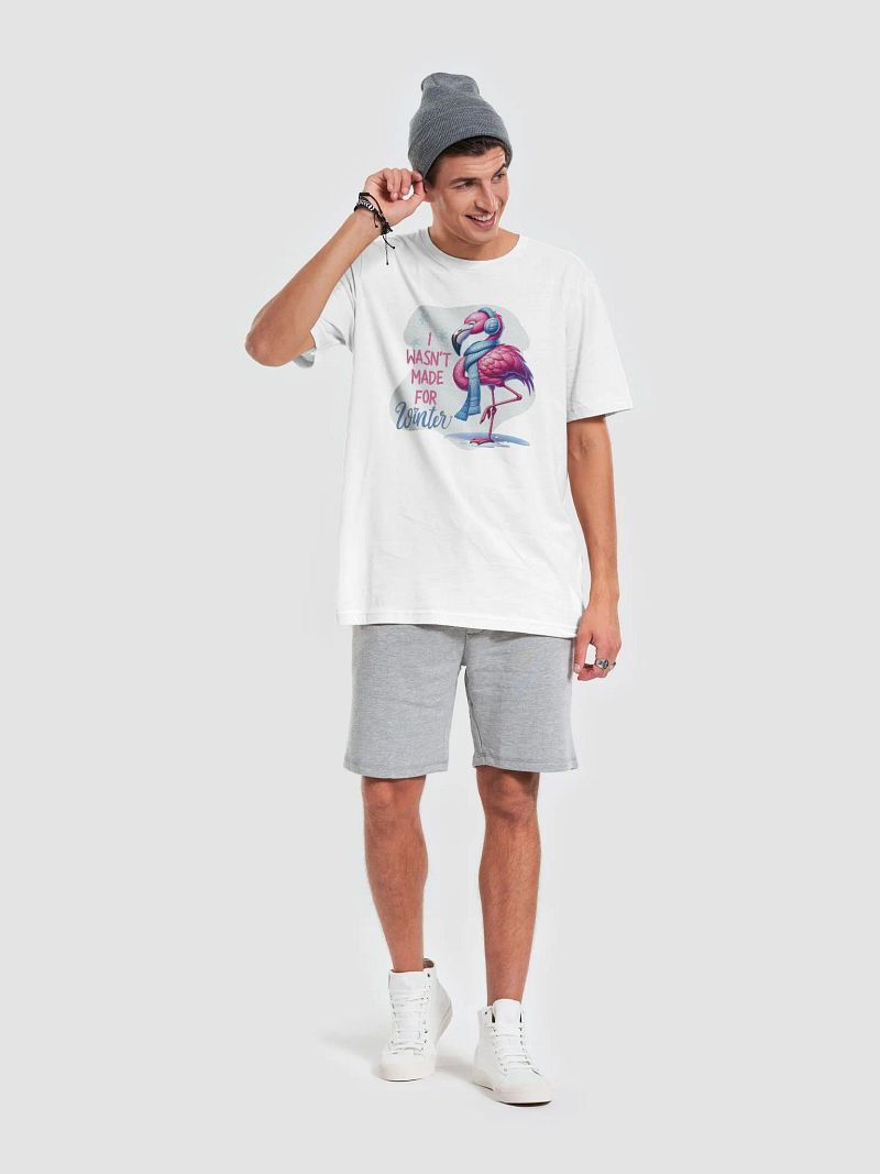 I Wasn't Made For Winter Bella Canvas T-shirt | Funny Winter Tee | Unisex Flamingo Shirt